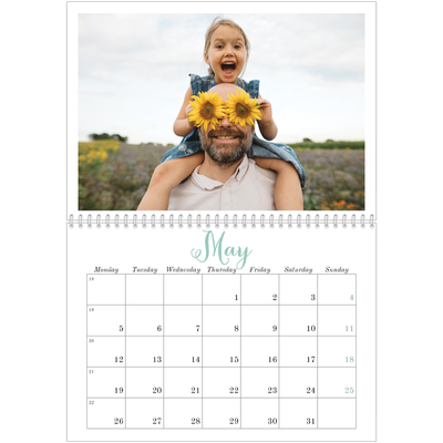 A4 Double Photo Calendar — Hello world [May]