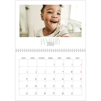 A4 Double Photo Calendar — Mixed typography