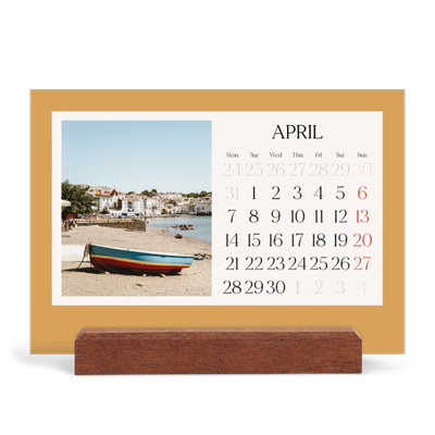 Easel Desk Calendar Landscape  — Classic colours [April]
