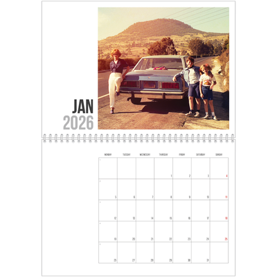A4 Double Photo Calendar — Abbreviated text [January]