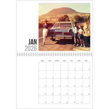 A4 Double Photo Calendar — Abbreviated text