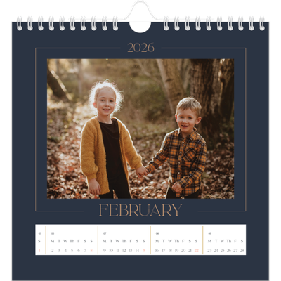 Square calendars  — Prussian blue [February]