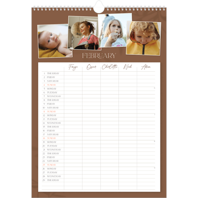 A3 Family Planner — Down to earth Planner - Family of 5 [February]