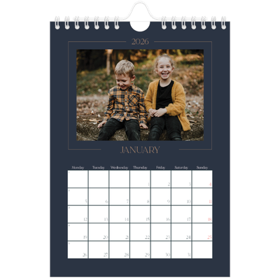 A5 Photo Calendar — Prussian blue [January]