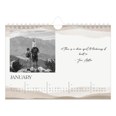 A5 Landscape Photo Calendar — Wellbeing quotes [January]