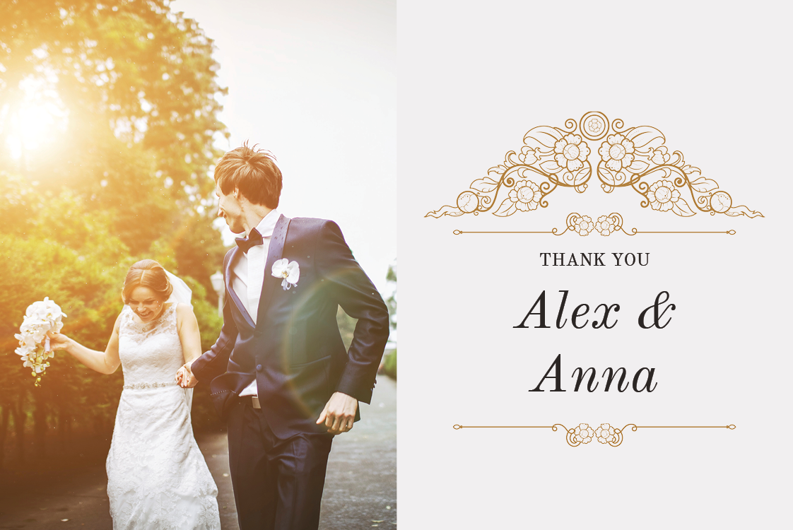 Thank you cards — Classic White and Gold