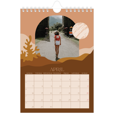 A5 Photo Calendar — Neutral mountains [April]