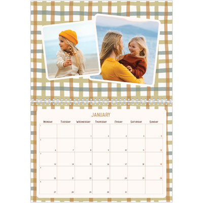 A4 Double Photo Calendar — Retro patterns [January]