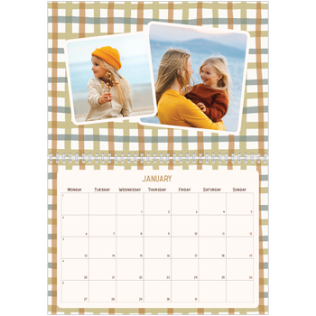 A4 Double Photo Calendar — Retro patterns