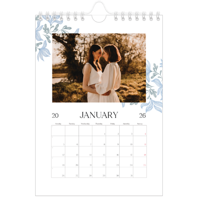 A5 Photo Calendar — Elegant floral [January]