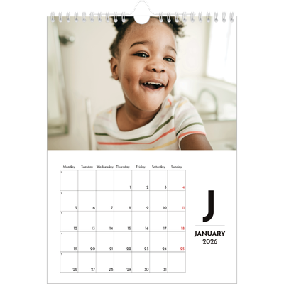 A4 Photo Calendar — Letter spotlight [January]