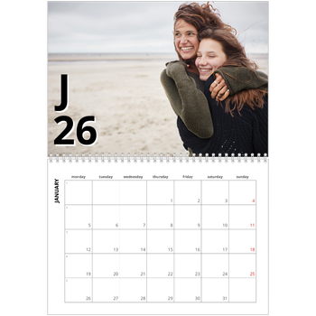 A4 Double Photo Calendar — Letter style