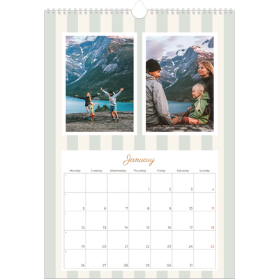 A3 photo calendars — Script and stripes [January]