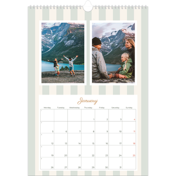 A3 Photo Calendar — Script and stripes