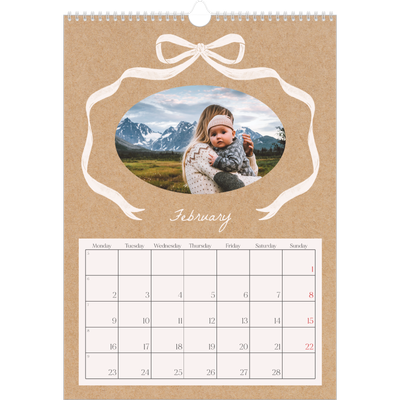 A3 photo calendars — Kraft and bow [February]