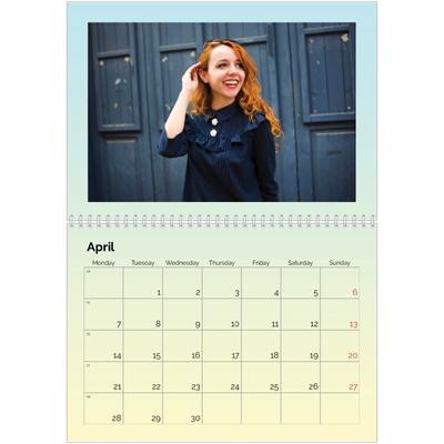 A4 Double Photo Calendar — Playful Pastel [April]