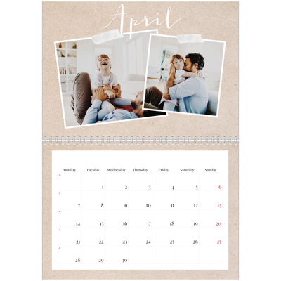 A4 Double Photo Calendar — Scrapbook calendar [April]
