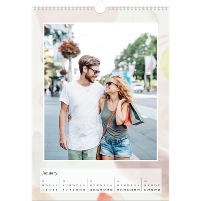 A3 photo calendars — Watercolour spots [January]