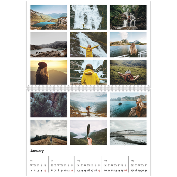 A4 Double Photo Calendar — Picture grid