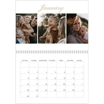 A4 Double Photo Calendar — Photo strip boxes