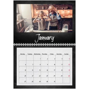 A4 Double Photo Calendar — Chalkboard style