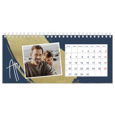 Desk calendars — Gold brush backgrounds [April]