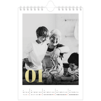 A5 portrait — Large glitter numbers