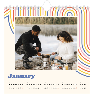 Square calendars  — Retro stripes [January]