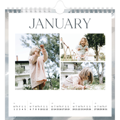 Square calendars  — Paintbrush effect [January]