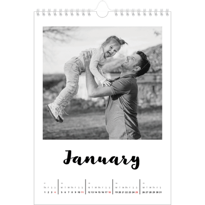 A4 Photo Calendar — Handwritten [January]