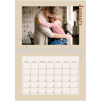 A4 Double Photo Calendar — Asymmetrical text