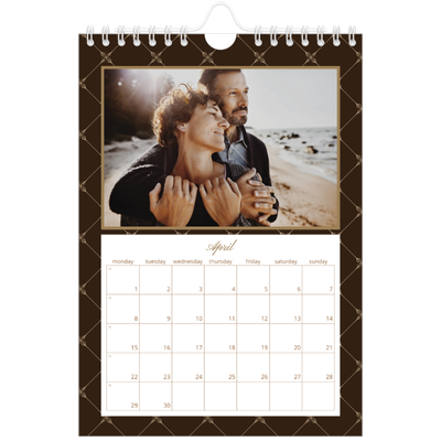 A5 Photo Calendar — Vintage monochrome [April]