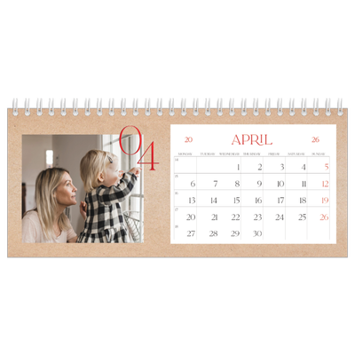 Desk calendars — Pops of red [April]