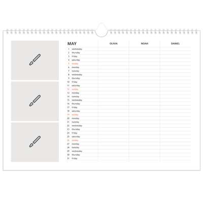 Family Planners A3 Landscape — Design your own planner - Family of 3 [cover]
