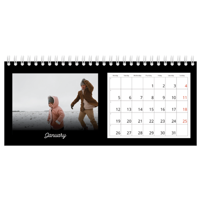 Desk calendars — Black minimal [January]