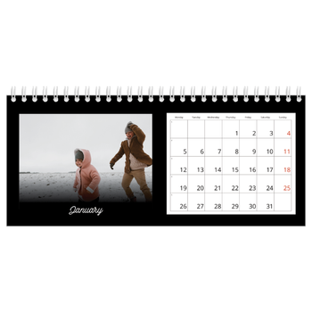 Desk Photo Calendar — Black minimal