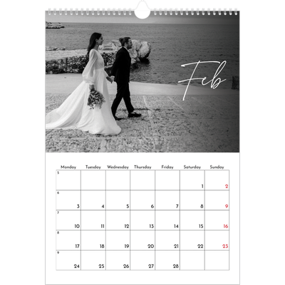 A3 photo calendars — Elegant script [February]