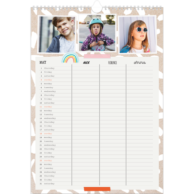 A3 Family Planner — Rustic Planner - Family of 3 [cover]