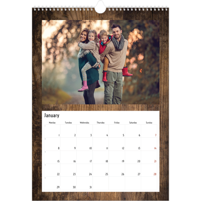 A3 photo calendars — Wood [January]