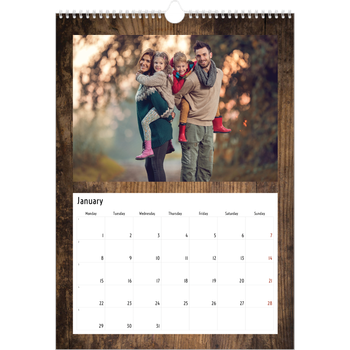 A3 Photo Calendar — Wood