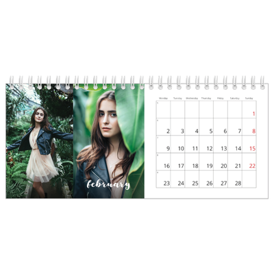 Desk calendars — Simple script [February]