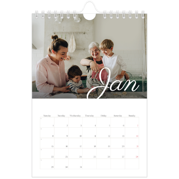 A5 portrait — Handwritten month