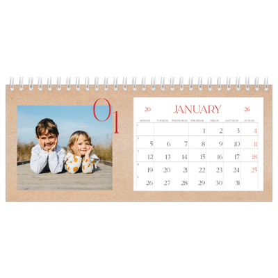 Desk calendars — Pops of red [January]