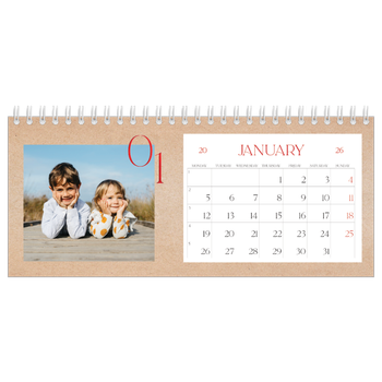 Desk Photo Calendar — Pops of red