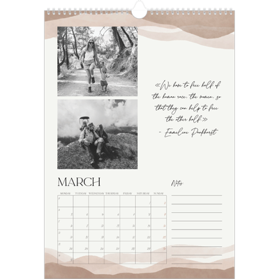 A3 photo calendars — Wellbeing quotes [March]