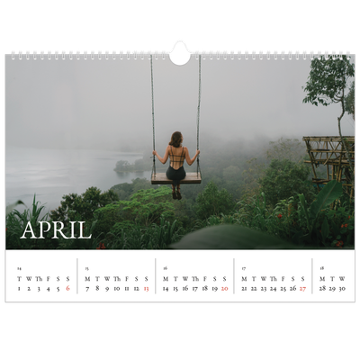 A3 Photo Calendar — Simple serif [April]