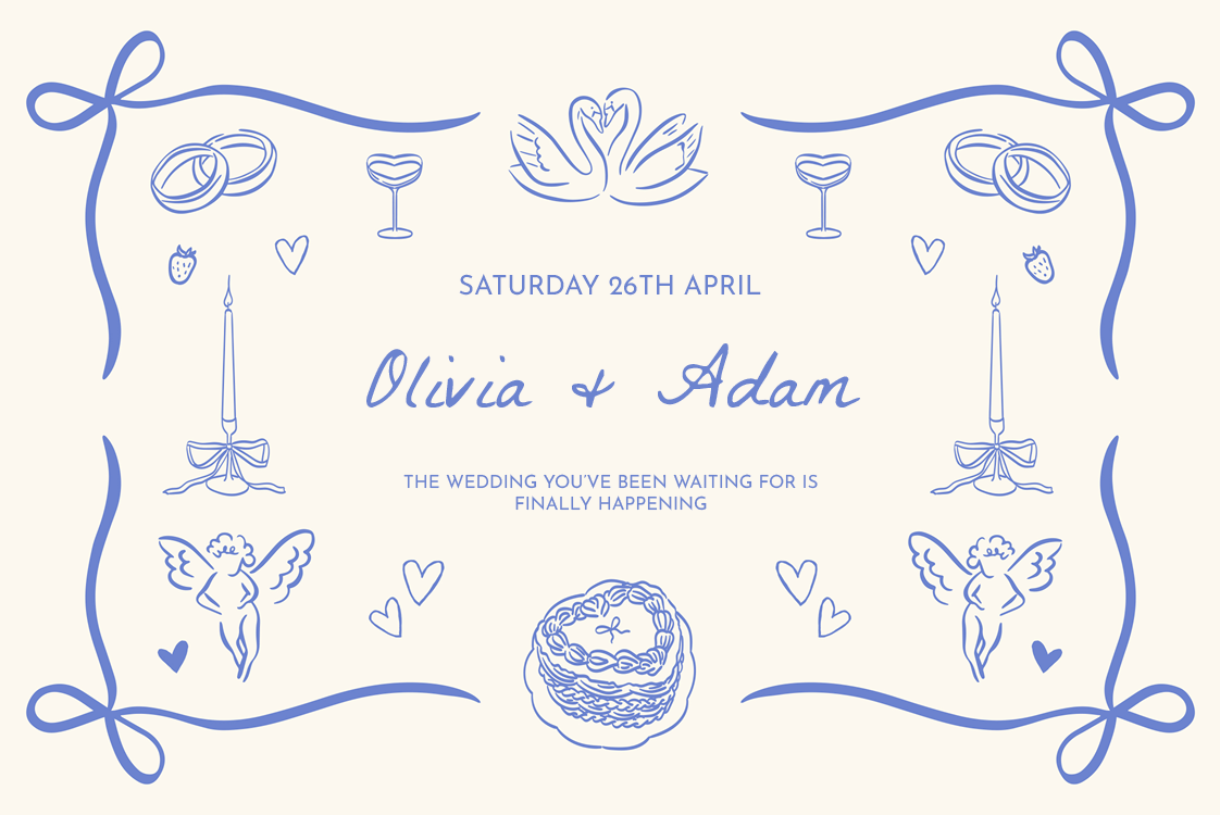 Invitations — Bows and doodles