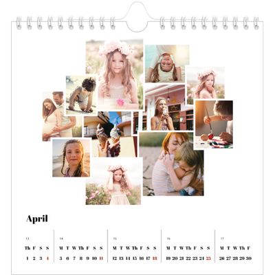 Square calendars  — Collage shapes [April]