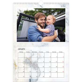 A3 Photo Calendar — Marble backgrounds