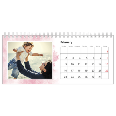 Desk calendars — Watercolour backgrounds [February]